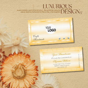 Peach Orange mit Diamanten und Logo-Glamour Visitenkarte