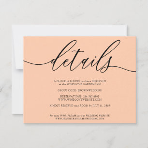 Peach Orange Simple Modern Add Own Fotos Details RSVP Karte