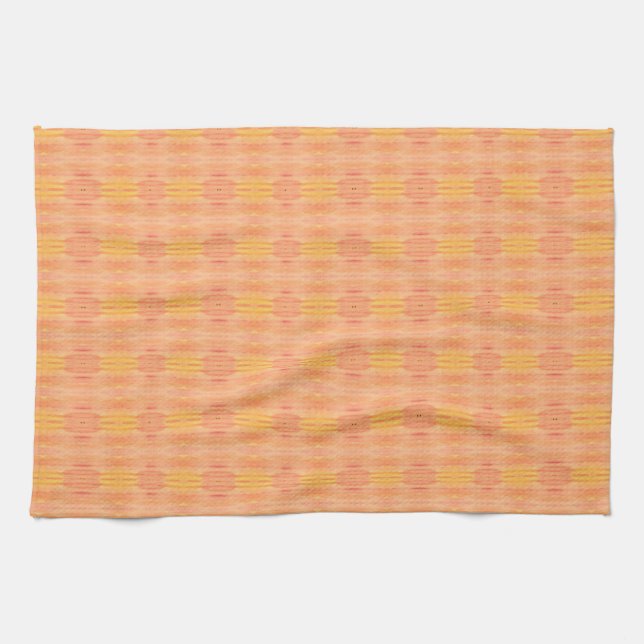 Peach Orange Yellow Pattern Küchentuch (Horizontal)