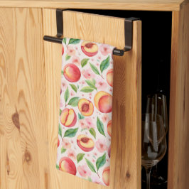 Peach Orchard Bloom - Aquarellfarben Obst und Gemü Geschirrtuch