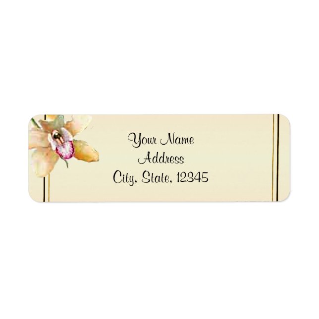Peach Orchid Watercolor Posh Wedding Label (Vorne)