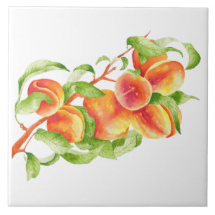 'Peach Paradise' auf einer Keramik Tile Fliese