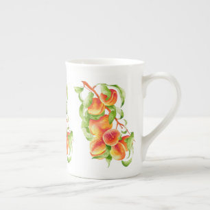 'Peach Paradise' auf einer Knochen-China-Tasse Prozellantasse