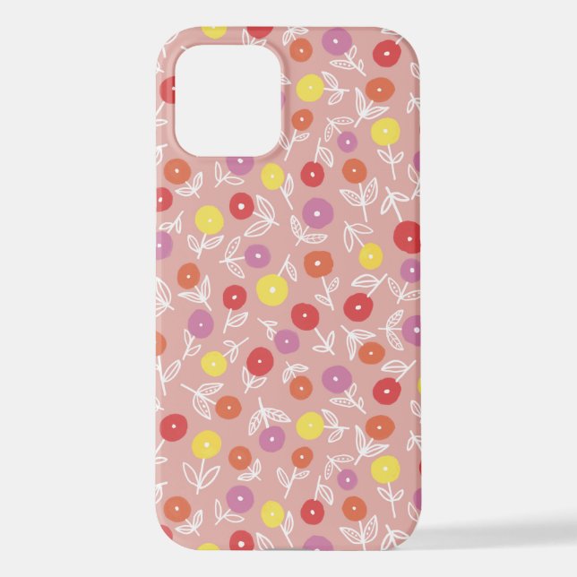 Peach Pastel Floral Ditsy iPhone Case iPhone Hülle (Rückseite)