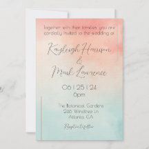 Peach Pastel Minimalistisch Romantische Hochzeit
