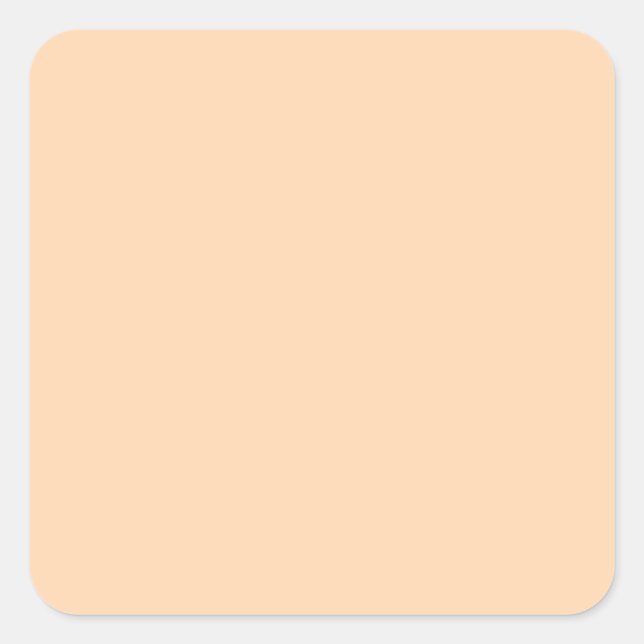 Peach Pastel Orange Solid Color Quadratischer Aufkleber (Vorderseite)