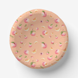 Peach Pattern Birthday Pappteller