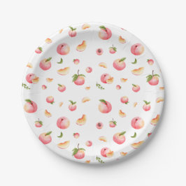 Peach Pattern Birthday Pappteller