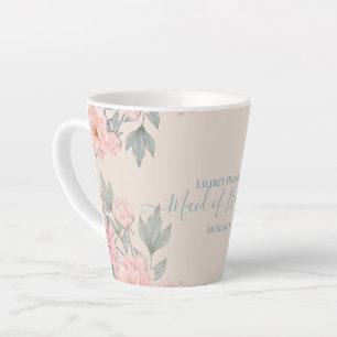 Peach Peonies Sage Floral Budget Hochzeit Milchtasse