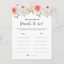 Peach Peonies und Gold Blätter Eltern Altersbeurte Begleitkarte