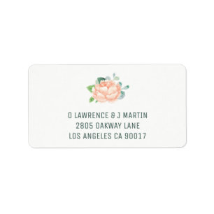 Peach Peony Address Labels Adressaufkleber
