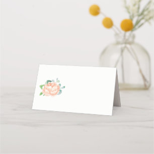 Peach Peony Blume Blank Platzkarten