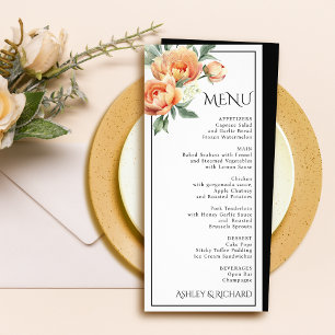 Peach peony Blume Blumenkarte Werbekarte