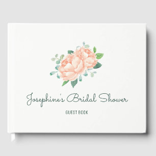 Peach Peony Brautparty Gästebuch