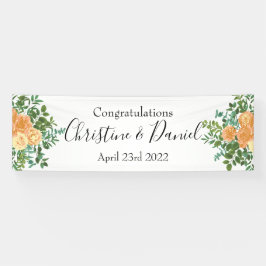 Peach Peony & Rose Floral Wedding Banner