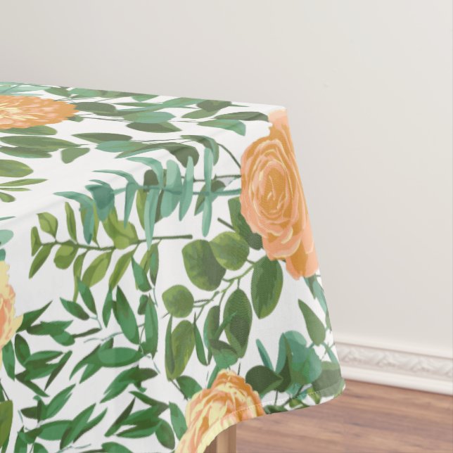 Peach Peony Rose Floral Wedding Tischdecke (Beispiel)