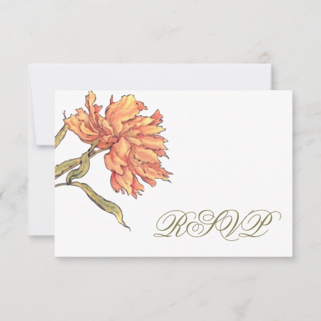 Peach Peony UAWG Response Card RSVP Karte (Vorderseite)