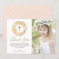 Peach Peony Wreath Erster Kommunion Foto