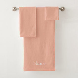 Peach personalisieren badhandtuch set