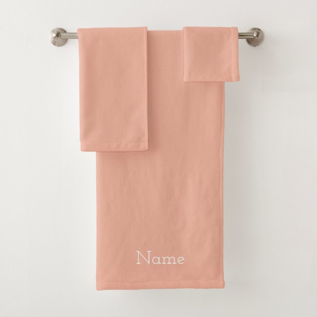 Peach personalisieren badhandtuch set (Insitu)