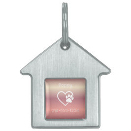 Peach Personalized Dog ID Tag Name & Phone Tiermarke