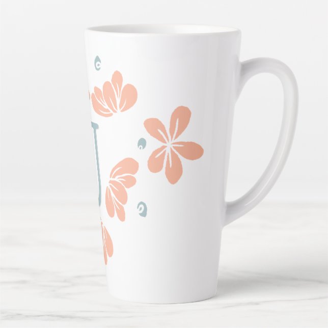 Peach Petal Floral Erste Tasse (Rechts)