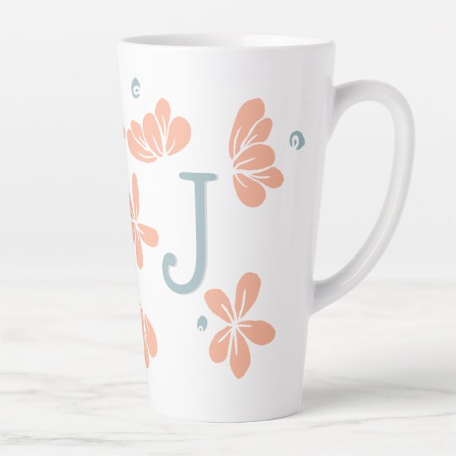 Peach Petal Floral Erste Tasse (Rechts)