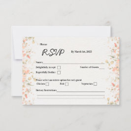 Peach Petal RSVP Card Karte