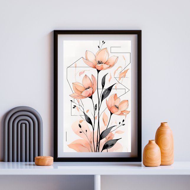 Peach Petals & Lines Poster (Von Creator hochgeladen)