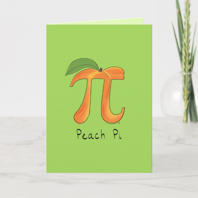 Peach Pi Grußkarte Karte (Vorderseite)