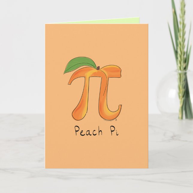 Peach Pi Grußkarte Karte (Vorderseite)