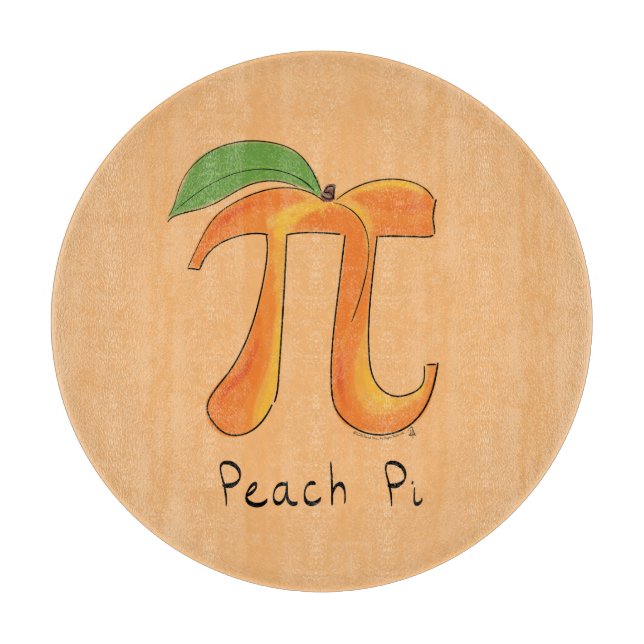 Peach Pi Niedlich Mathe Pi Day Pie Cutting Board Schneidebrett (Vorderseite)