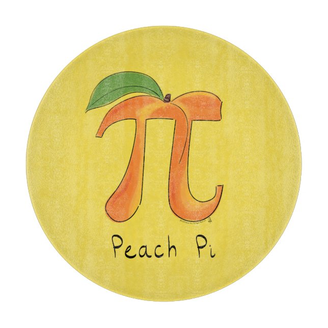 Peach Pi Niedlich Mathe Pi Day Pie Cutting Board Schneidebrett (Vorderseite)