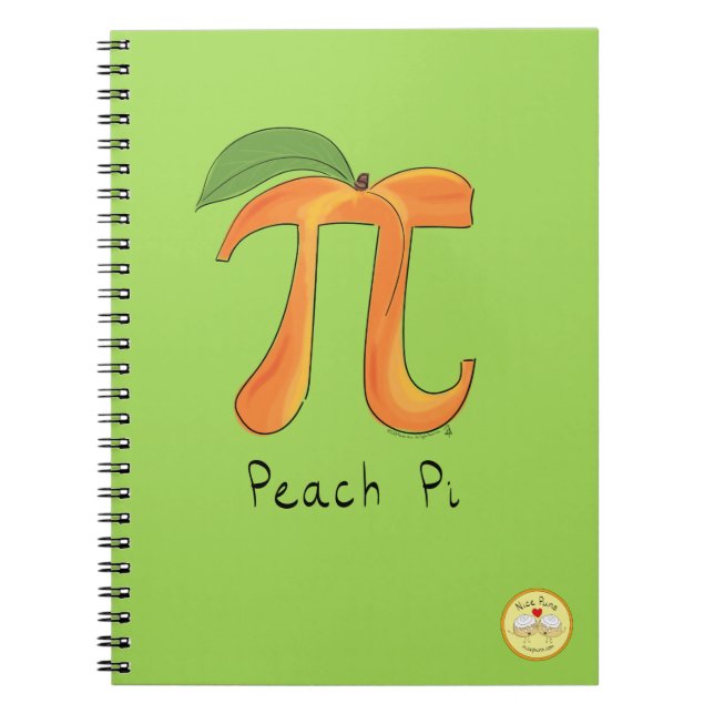 Peach Pi Niedlich Mathematik Pi Day Notebook Notizblock (Vorderseite)
