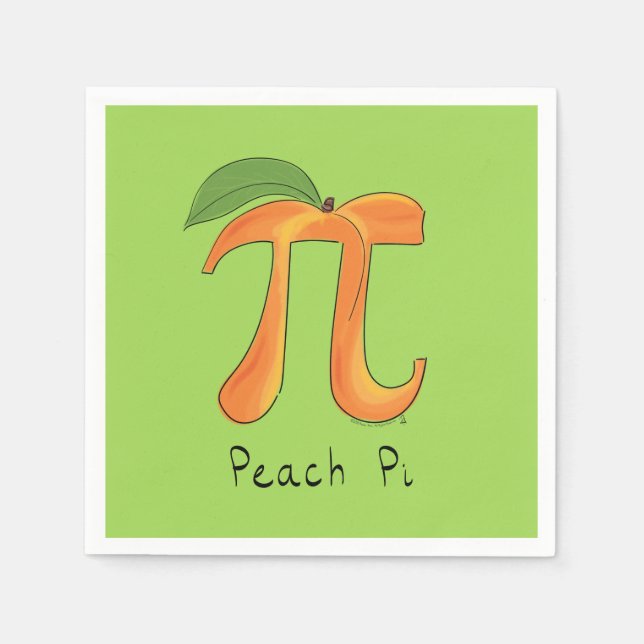 Peach Pi Niedlich Mathematik Pi Day Party Napkins Serviette (Vorderseite)