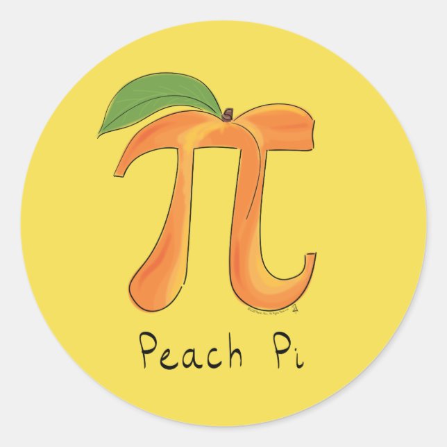 Peach Pi Niedlich Mathematik Pi Day Stickers (Vorderseite)