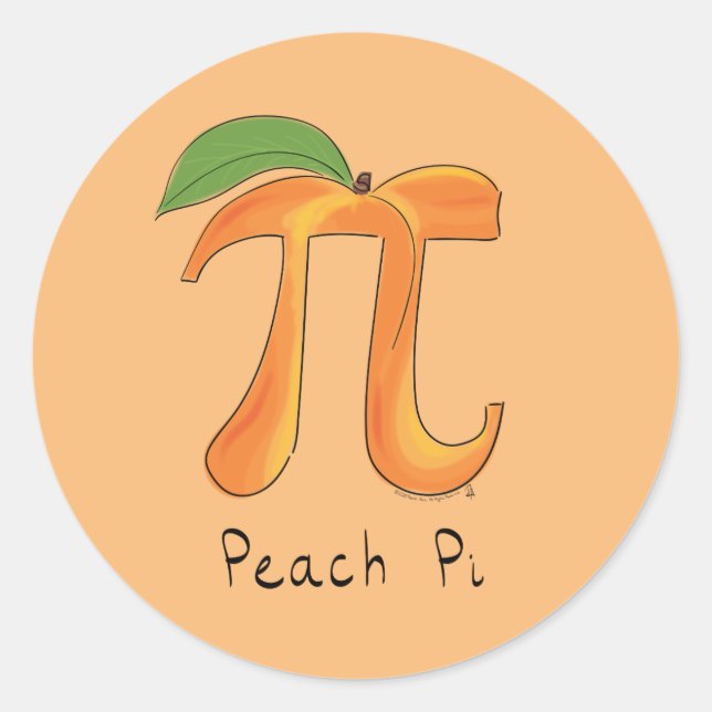 Peach Pi Niedlich Mathematik Pi Day Stickers (Vorderseite)