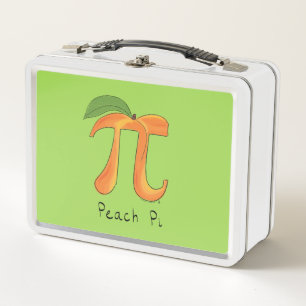 Peach Pi Niedlich Mathematik Pi Mittagsbox Metall Brotdose