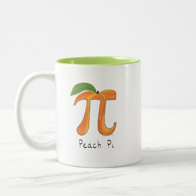 Peach Pi Niedlich Mathematik Pi Tag Kaffee Tasse (Links)