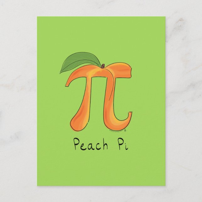 Peach Pi Niedlich Mathematik Pi Tag Postkarte (Vorderseite)