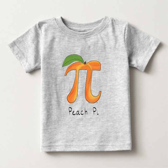 Peach Pi Symbol Math Lehrer Baby T-shirt (Vorderseite)
