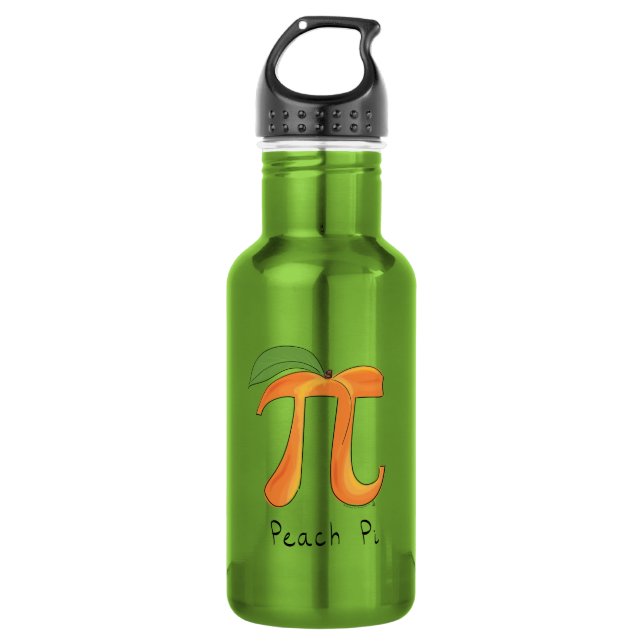 Peach Pi Symbol Math Lehrer Edelstahlflasche (Vorderseite)