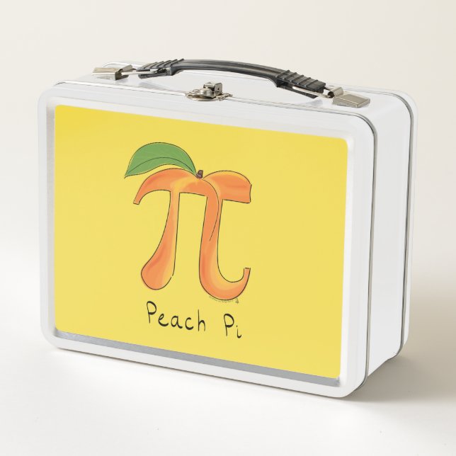 Peach Pi Symbol Math Lehrer Metall Brotdose (Vorderseite)