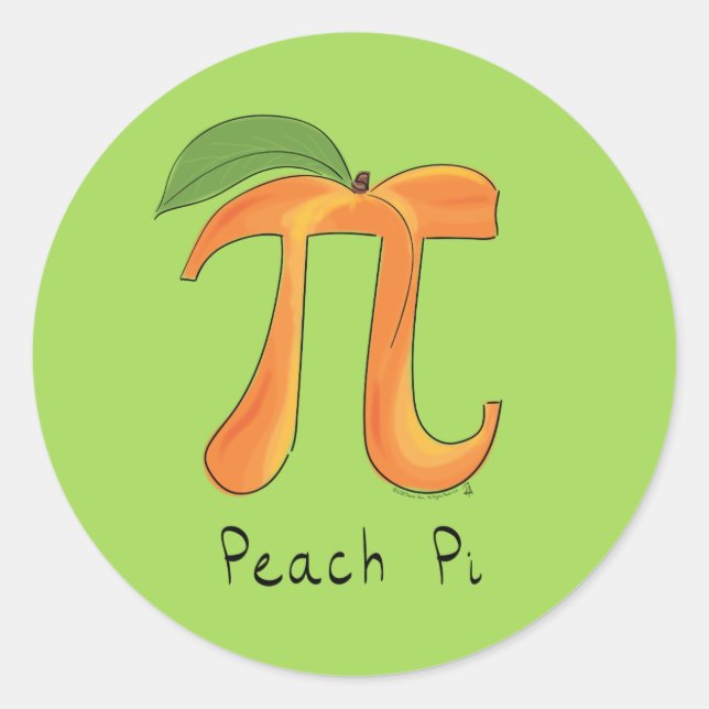 Peach Pi Symbol Math Lehrer Runder Aufkleber (Vorderseite)