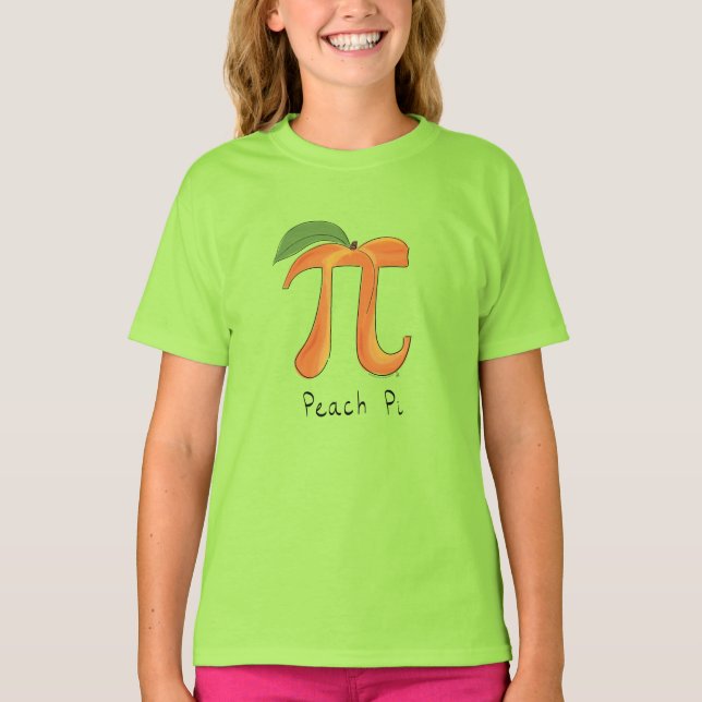 Peach Pi Symbol Math Lehrer T-Shirt (Vorderseite)