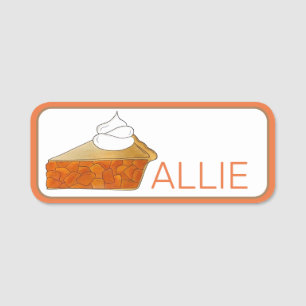 Peach Pie Slice Schnappschüsse Teller Namensschild