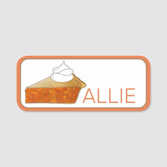 Peach Pie Slice Schnappschüsse Teller Namensschild (Vorderseite)