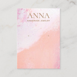 Peach Pink Beach Earring Juwelier Display Visitenkarte