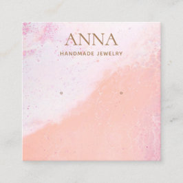 Peach Pink Beach Stud Earring Juwelier Display Quadratische Visitenkarte