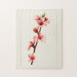 Peach Pink Blume Aquarellmalerei Puzzle